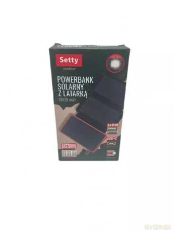 Setty Powerbank solarny 8000 mAh 3 panele