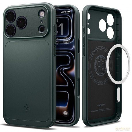 Spigen nakładka Thin Fit Mag Magsafe do iPhone 17 Pro zielona