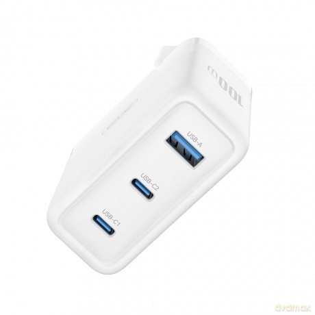 XO ładowarka sieciowa CE35 PD 100W 2x USB-C 1x USB biała