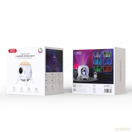 XO projektor LED CF38 gwiazd-galaktyk z głośnikiem Bluetooth biały