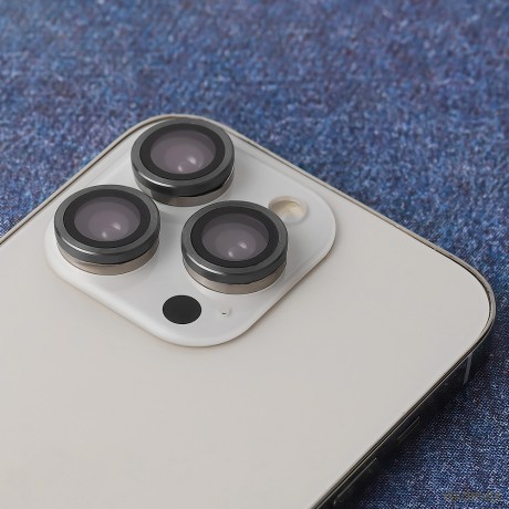 Zestaw szkieł na aparat do iPhone 17 Pro Max czarna ramka