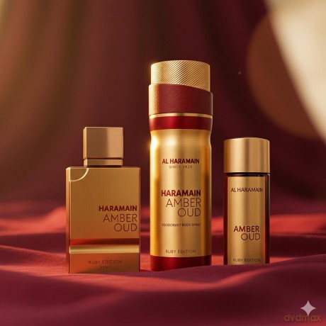 Amber Oud Ruby Edition - Woda perfumowana 75 ml + Woda perfumowana 30 ml + deodorant ve spreji 200 ml