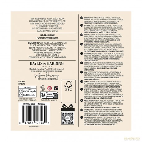 Bath and Shower Gel Bergamot, Hemp & Sandalwood (Bath & Shower Gel) 750 ml