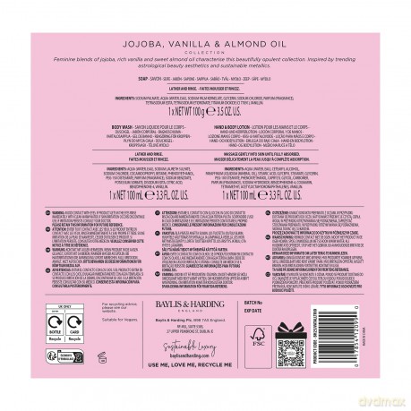 Body Care Gift Set Jojoba, Vanilla & Almond Oil 3 pcs