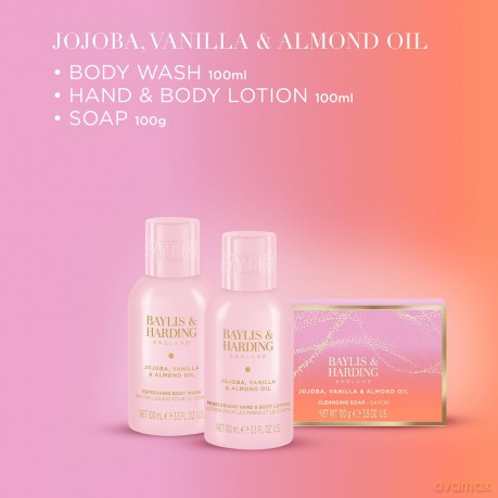 Body Care Gift Set Jojoba, Vanilla & Almond Oil 3 pcs