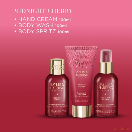 Gift set in a cosmetic bag Midnight Cherry 3 pcs