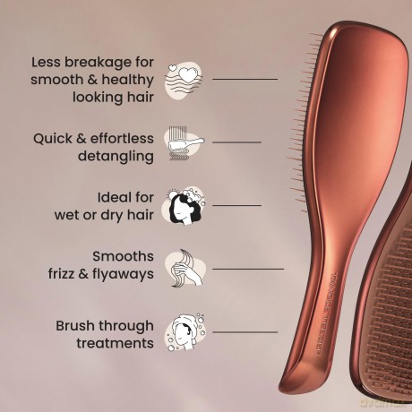 Hair Brush Ultimate Detangler Straight & Curly Chrome Chocolate Bronze