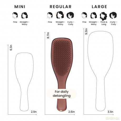 Hair Brush Ultimate Detangler Straight & Curly Chrome Chocolate Bronze