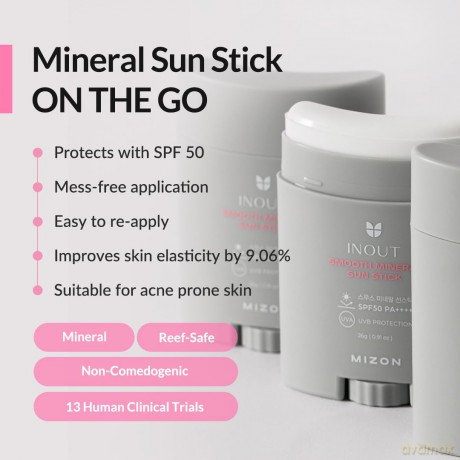 Inout SPF 50 PA++++ Protective Stick (Smooth Mineral Sun Stick) 26 g