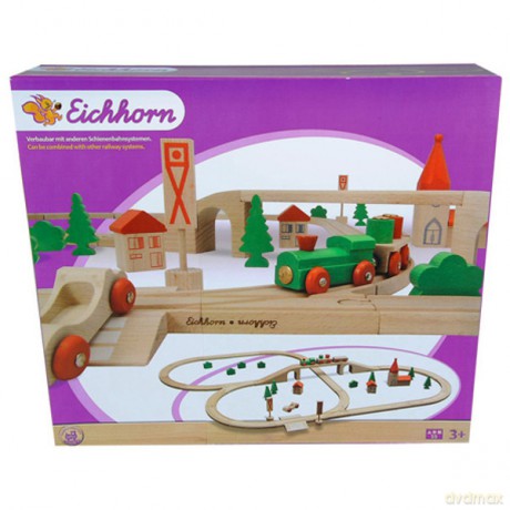 EICHHORN Kolejka tor z mostem, 55 el. [ZABAWKA]