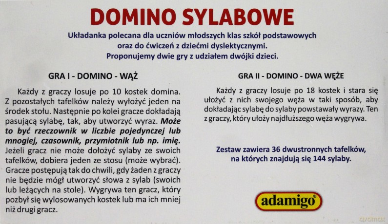ADAMIGO Gra Domino Sylabowe Logo [GRA]
