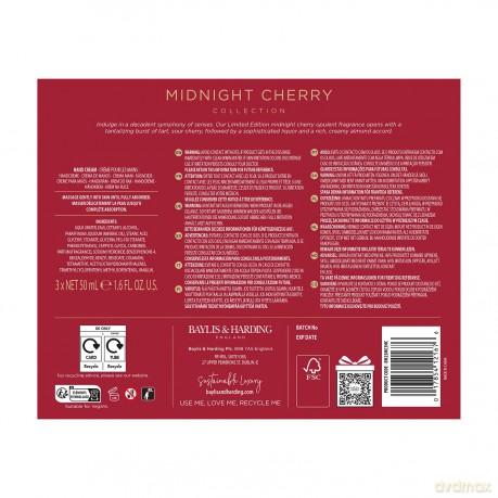 Midnight Cherry Hand Cream Gift Set 3 x 50 ml