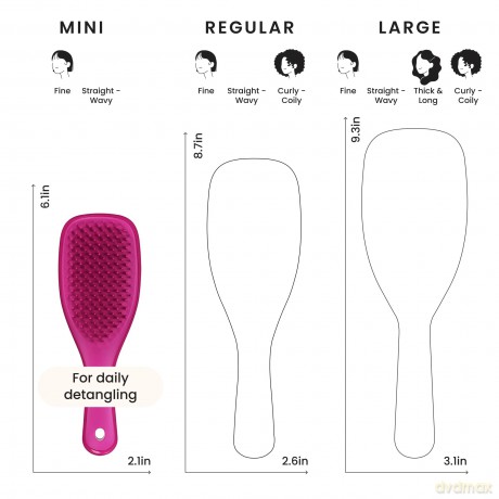 Mini Ultimate Detangler Electric Hair Brush Raspberry