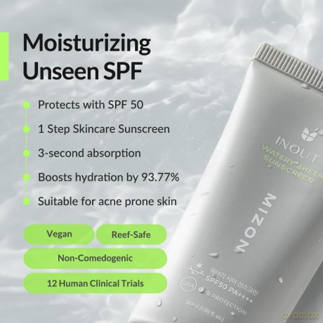 Moisturizing facial sunscreen SPF 50 PA++++ Inout (Watery Sheer Sunscreen) 50 ml