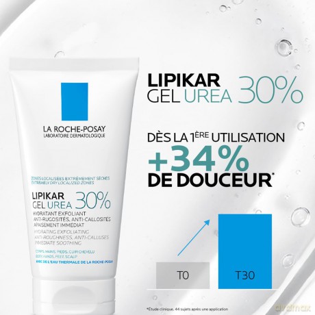 Moisturizing gel for extremely dry skin Lipikar Urea 30% (Hydrating Exfoliating Gel) 50 ml
