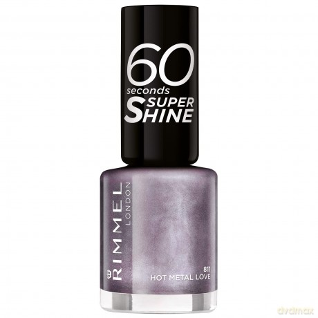 Nail Polish 60 Seconds Super Shine 8 ml - Shade: 811 Hot Metal Love