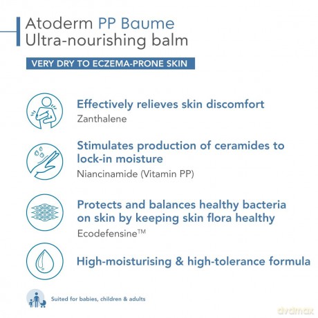 Soothing balm Atoderm PP Baume (Ultra-Nourishing Emollient Balm) - Variant: 500 ml