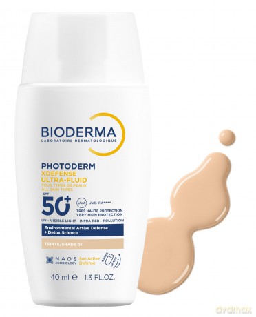 Tinted protective fluid SPF 50+ Photoderm (XDefense Ultra-Fluid Tinted) 40 ml - Shade: 01