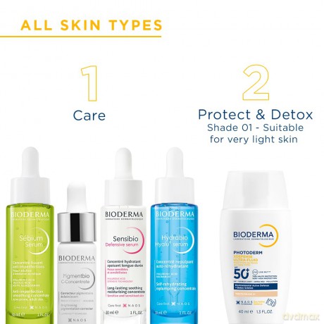 Tinted protective fluid SPF 50+ Photoderm (XDefense Ultra-Fluid Tinted) 40 ml - Shade: 01