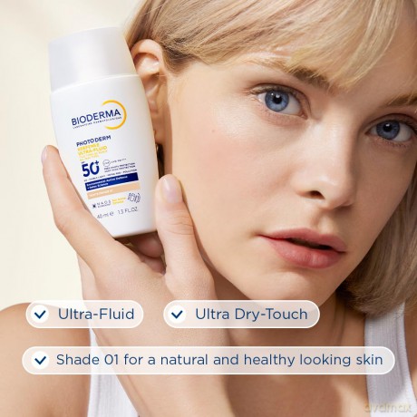 Tinted protective fluid SPF 50+ Photoderm (XDefense Ultra-Fluid Tinted) 40 ml - Shade: 01