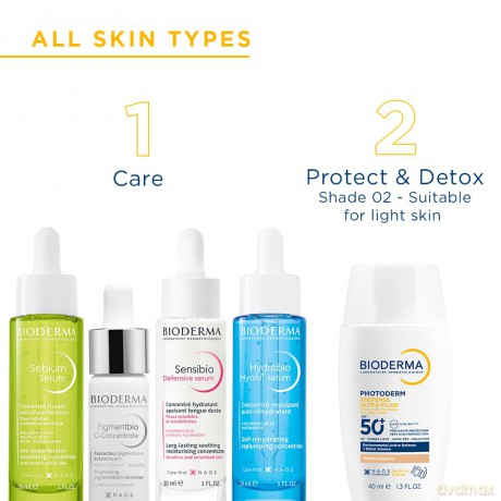 Tinted protective fluid SPF 50+ Photoderm (XDefense Ultra-Fluid Tinted) 40 ml - Shade: 02