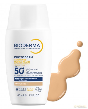 Tinted protective fluid SPF 50+ Photoderm (XDefense Ultra-Fluid Tinted) 40 ml - Shade: 02