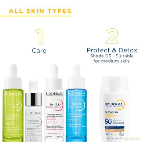 Tinted protective fluid SPF 50+ Photoderm (XDefense Ultra-Fluid Tinted) 40 ml - Shade: 03