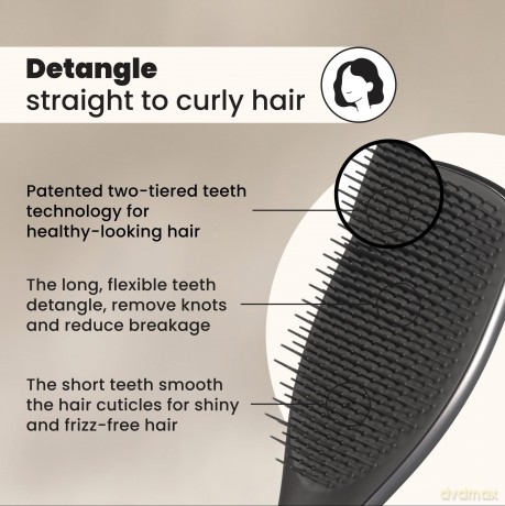 Ultimate Detangler Chrome Midnight Silver hair brush