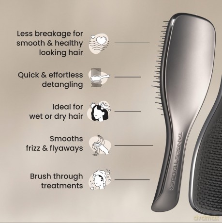 Ultimate Detangler Chrome Midnight Silver hair brush