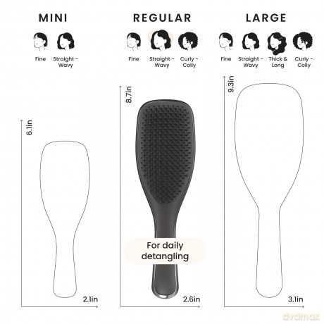 Ultimate Detangler Chrome Midnight Silver hair brush