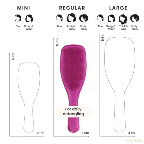 Ultimate Detangler Straight & Curly Electric Hair Brush Raspberry