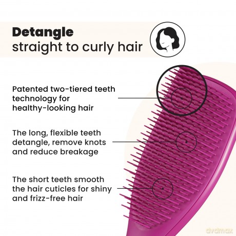 Ultimate Detangler Straight & Curly Electric Hair Brush Raspberry