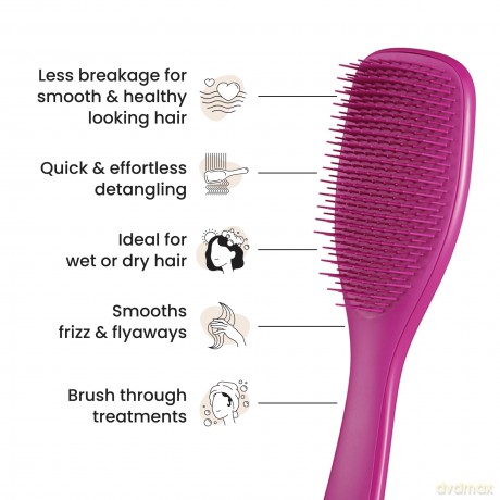 Ultimate Detangler Straight & Curly Electric Hair Brush Raspberry