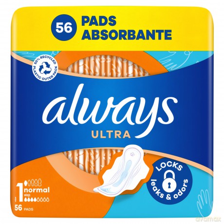 Always Ultra Day Normal Podpaski ze skrzydełkami 56 sztuk
