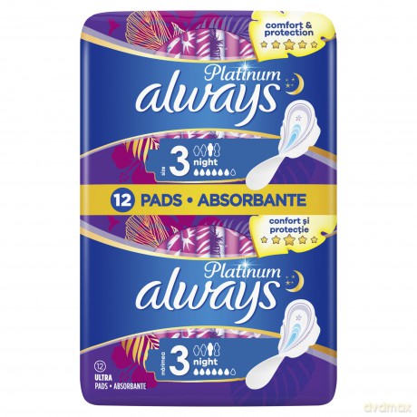 Ultra Platinum Night Duo sanitary napkins 12 pcs