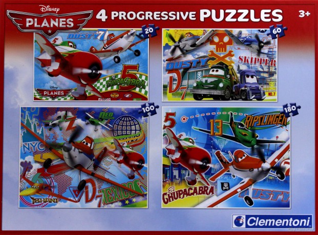 CLEMENTONI 20+60+100+180 el. Samoloty [PUZZLE]