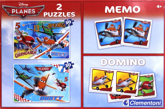 CLEMENTONI 2x30 el. MemoDomino Samoloty [PUZZLE]