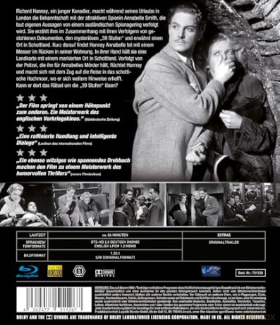 Alfred Hitchcock - Die 39 Stufen: Früher Spionageklassiker voller britischem Flair [Blu-Ray]