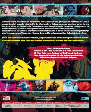DAN DA DAN - Staffel 1, Volume 1 LTD. - Mit Plüsch-Anhänger und Sammelklappbox für alle Volumes [DVD]