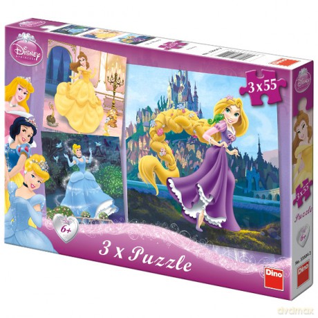 DINO 3x55 EL. Disney, Księżniczki [PUZZLE]