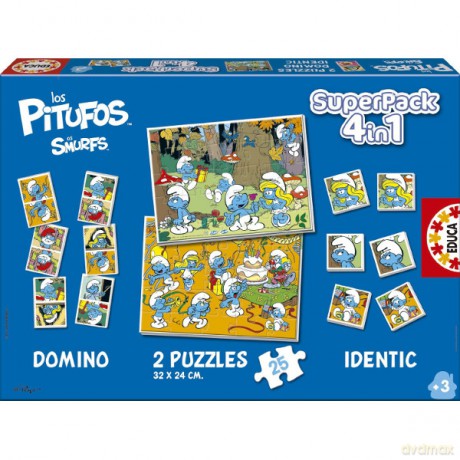 EDUCA 2X25ELMEMODOMINO, Smerfy [PUZZLE]
