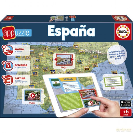 EDUCA 150EL,Puzzle Mapa z Aplik,Hiszpani [PUZZLE]