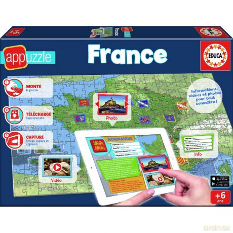 EDUCA 150EL,Puzzle Mapa z Aplik, Francja [PUZZLE]