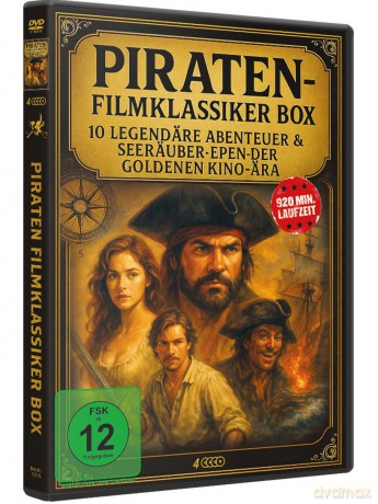 Piraten Filmklassiker Box - 10 legendäre Abenteuer und Seeräuber-Epen aus der goldenen Kino-Ära - Abenteuer, Romantik und Nostalgie [DVD]