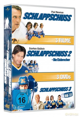 Schlappschuss 1-3 DVD-Box - Legendäre Eishockey-Filmreihe mit Paul Newman und den Hanson-Brüdern: Eine humorvolle Satire mit harter Action und gnadenlosen Schlägereien [DVD]