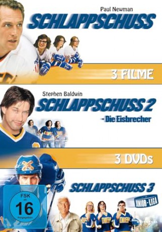 Schlappschuss 1-3 DVD-Box - Legendäre Eishockey-Filmreihe mit Paul Newman und den Hanson-Brüdern: Eine humorvolle Satire mit harter Action und gnadenlosen Schlägereien [DVD]