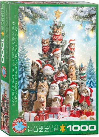 EUROGRAPHICS 1000 el. Christmas Tree Cats 6000-6072 [PUZZLE]
