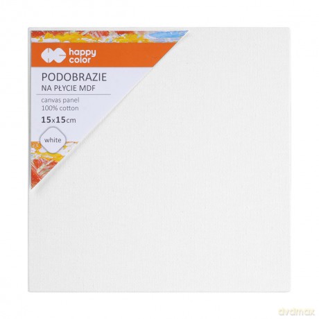 Podobrazie bawełniane impregnowane białe 15x15 tablica MDF 4mm Happy Color