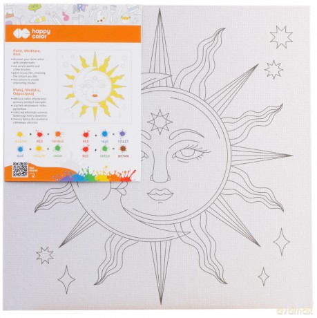 Podobrazie bawełniane z nadrukiem Kosmos 25x25 tablica MDF Happy Color