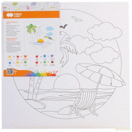 Podobrazie bawełniane z nadrukiem Pejzaż 25x25 tablica MDF Happy Color